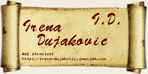 Irena Dujaković vizit kartica